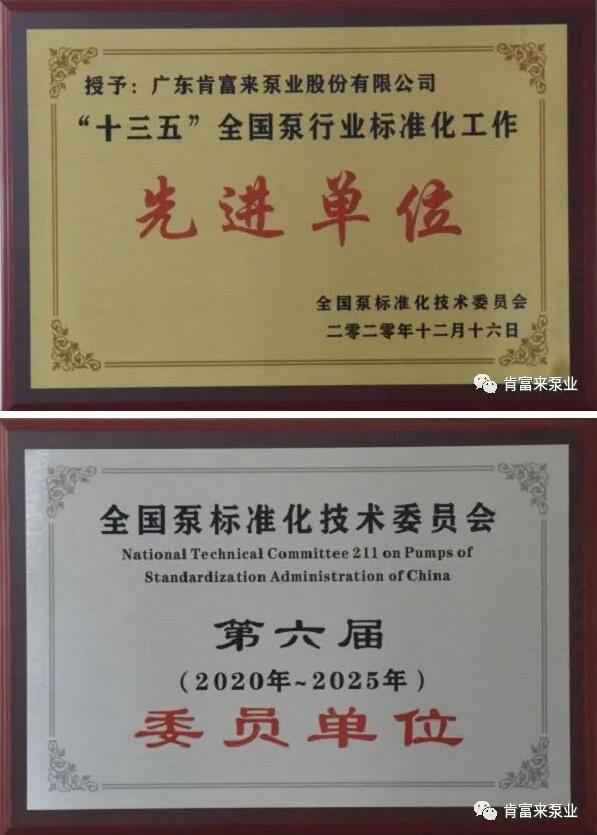 九游游戏官网-追求健康,你我一起成长荣获“十三五”全国泵行业标准化工作先进单位称号